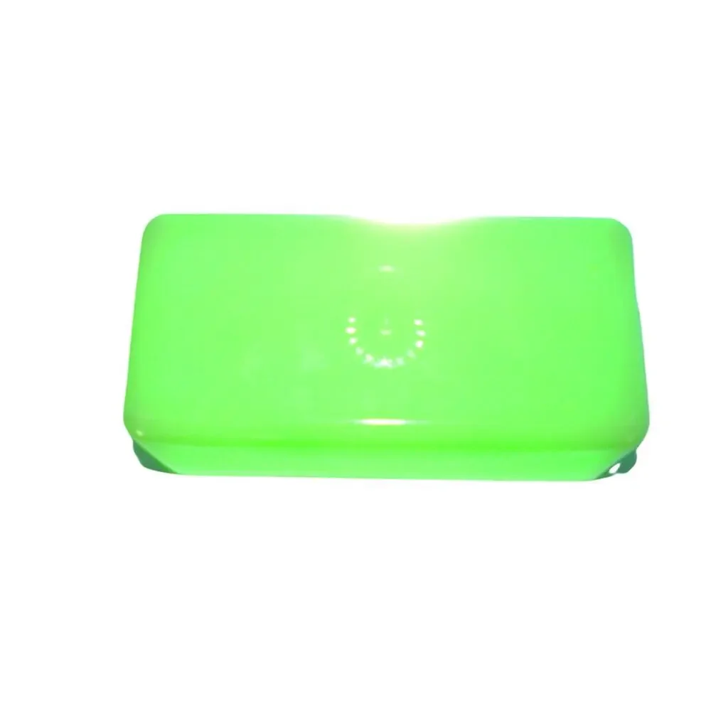 McK Jadeite Green Uranium Glass Butter Dish Lid Ribbed Sides Sunburst Top Vtg